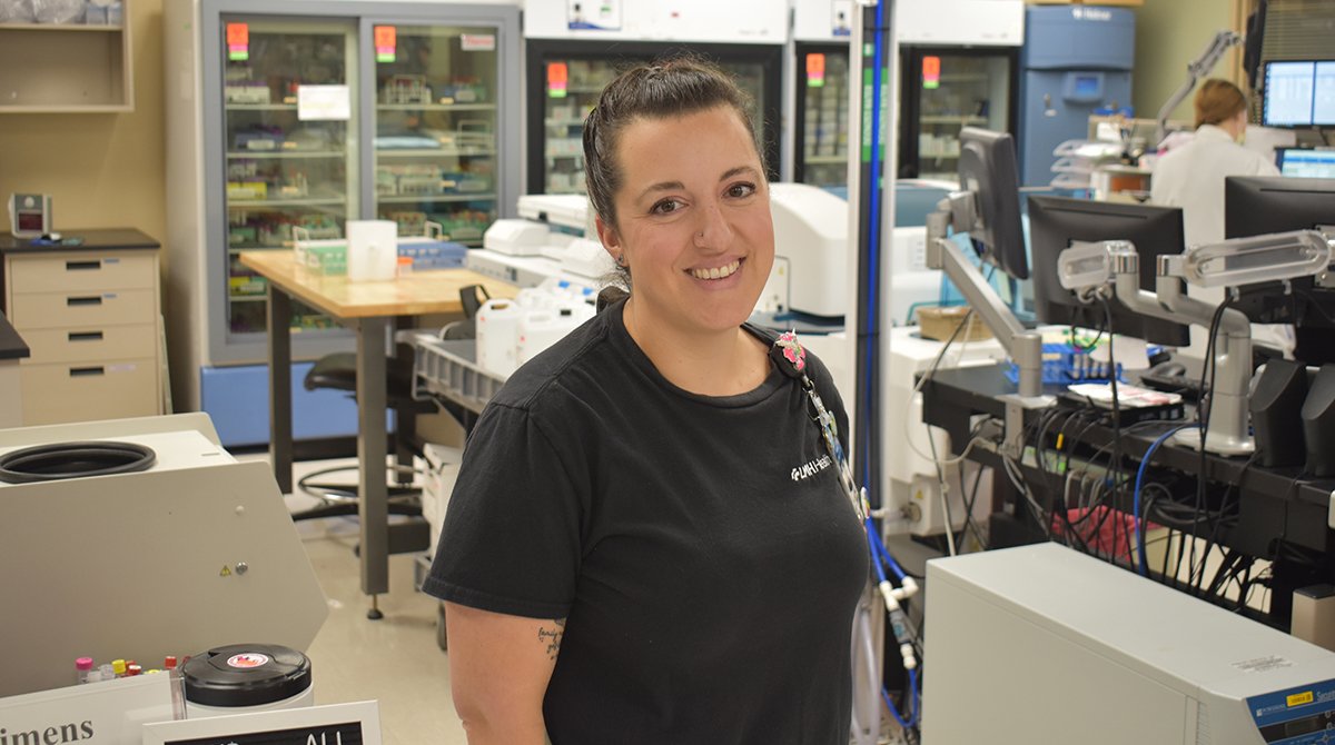 Nicholina Chronister stands in the LMH Health laboratory