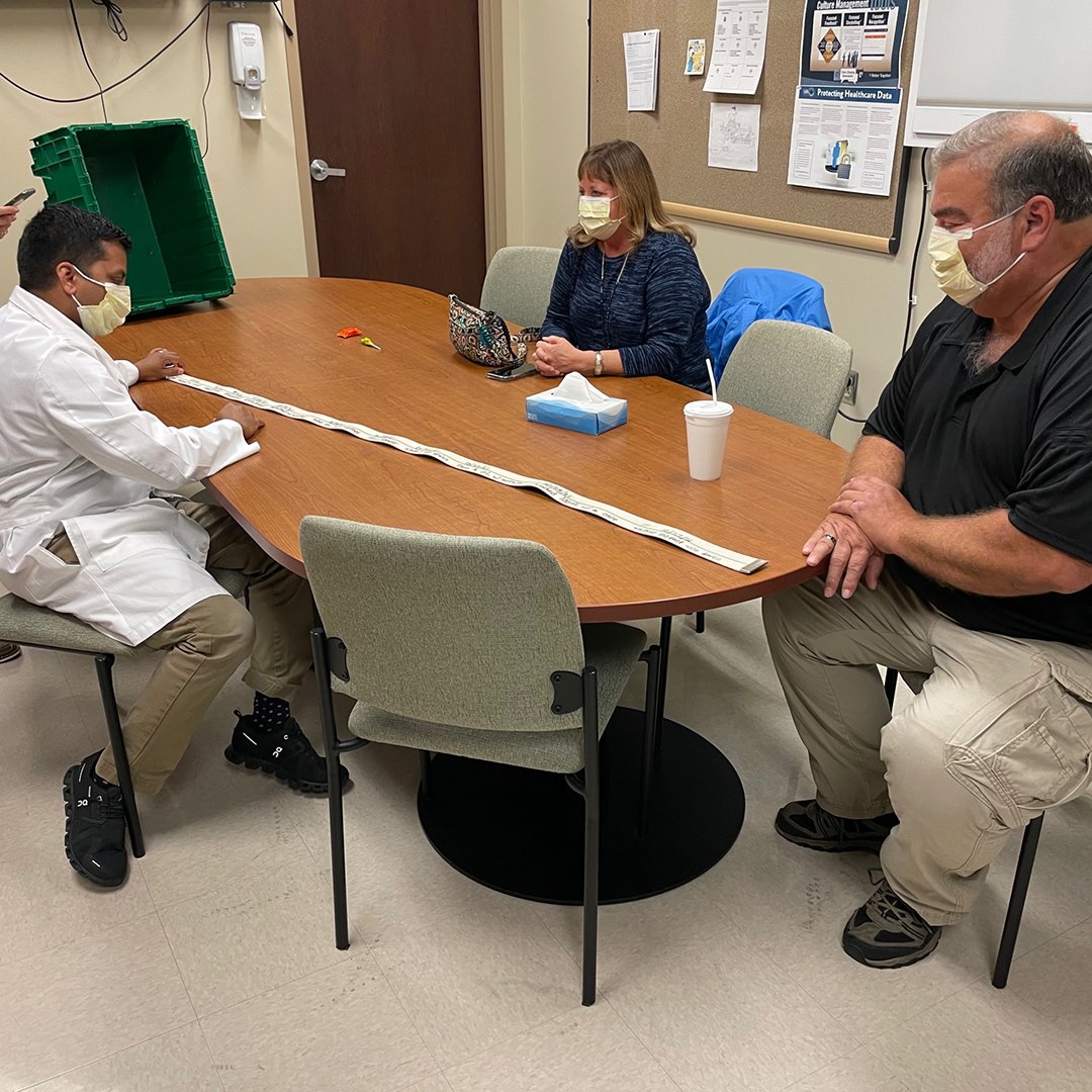 Mike and Laurie meet with Dr. Rangarajan