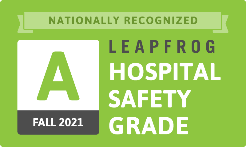 Leapfrog Hospital Safety Grade Fall 2021 Logo