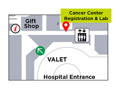 Cancer Center Registration and Lab Map